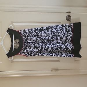 Black and white floral sleeveless dress